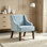 Chaise d'appoint moderne, fauteuil rembourré avec pieds en bois massif