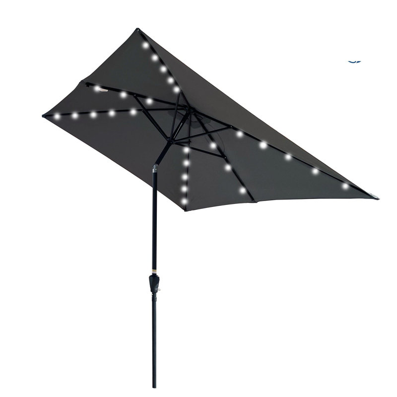 Parasol lumineux à énergie solaire à DEL, Anthracite