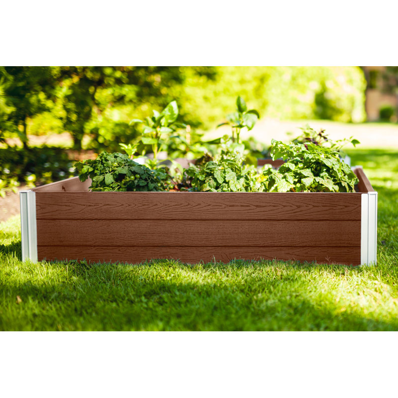 Lit de jardin surélevé en vinyle 4 pi x 4 pi Urbana, Brun pâle