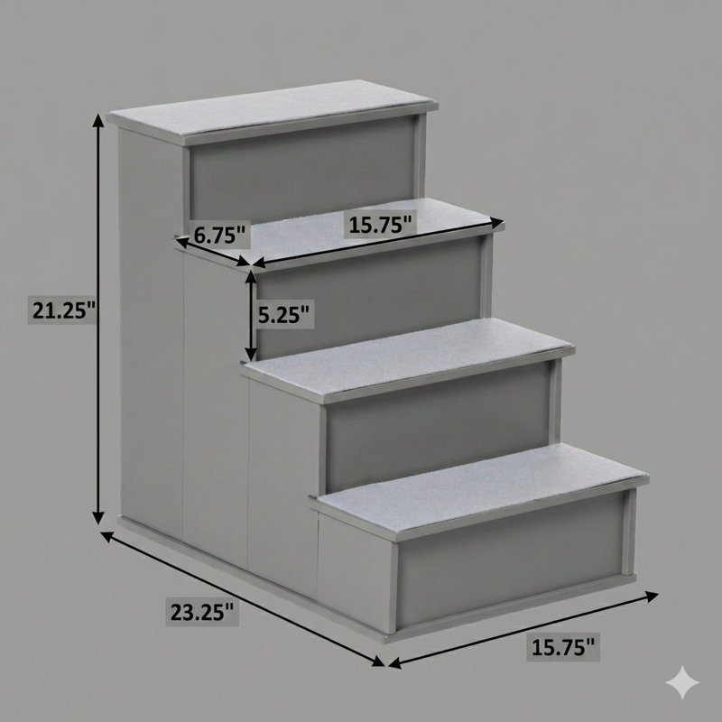 Escaliers compacts conçus pour que les animaux de compagnie puissent grimper sur des meubles