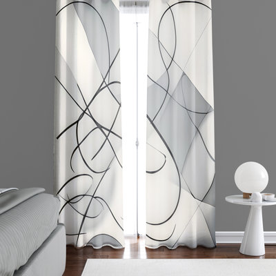 Paire de rideaux semi-transparents en polyester Dianeli