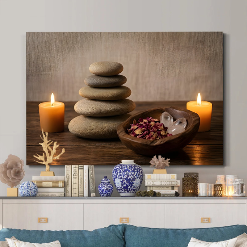 Impression sur toile Zen Balance Stones and Candles
