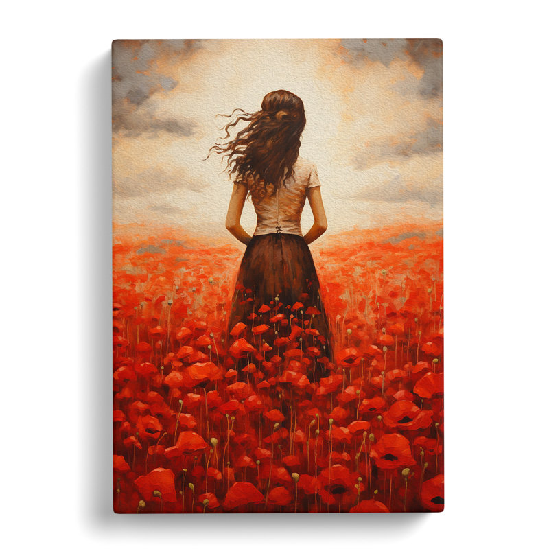 Poppy Field Contemporary - Wrapped Canvas, 76cm H x 50cm W x 3cm D