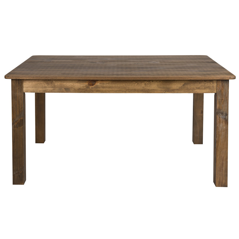 Dejon Rectangular Solid Pine Farmhouse Dining Table, Antique Rustic, 30"W x 46"L