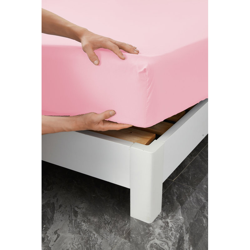 Rayon Sheet Set, Pink, King Sheet Set + 1 Fitted Sheet + 2 Pillowcases