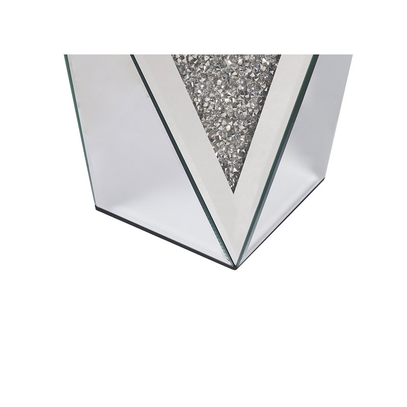 Aldrina Glass Top Block End Table