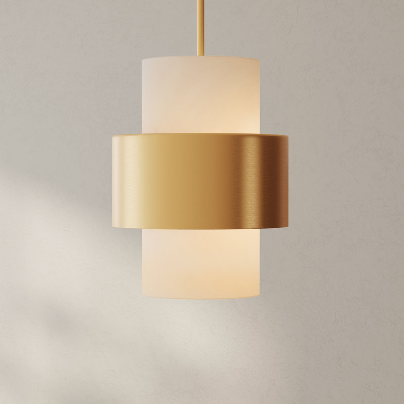 Luminaire suspendu cylindrique à 1 lumière Wathen, Bronze brossé