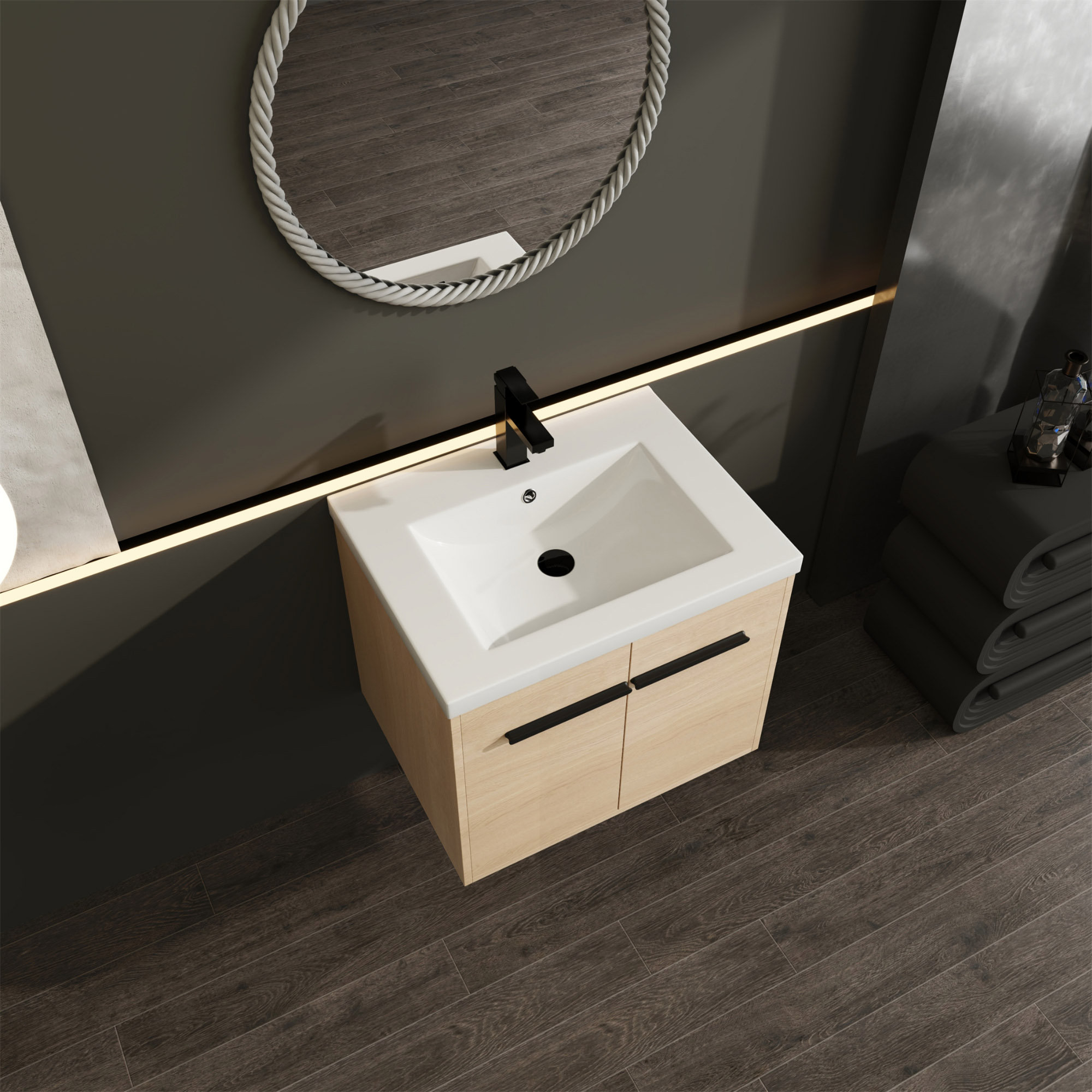 ChocoPlanet 24 Inch Bathroom Vanity With Resin Countertop Sink | Wayfair