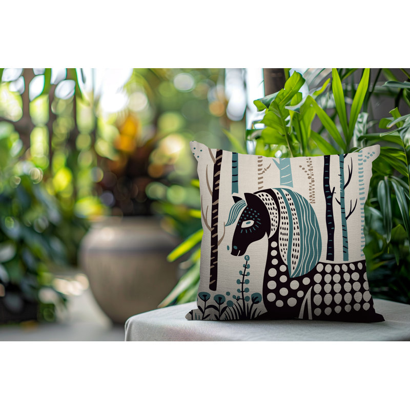 Coussin carré intérieur / extérieur noko, Émeraude, Square 17"