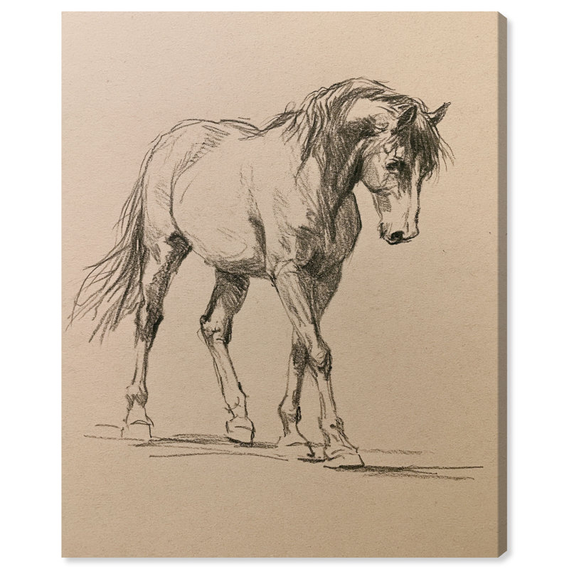 Impression sur toile Graphite Mare II, art mural de style ferme par, H 30 po x l 24 po, Toile tendue avec châssis