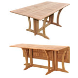 Lenworth Extendable Rectangular Teak Outdoor Folding Dining Table