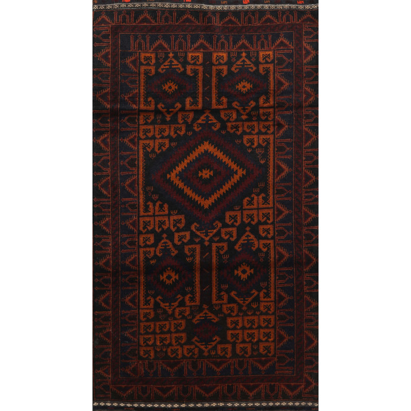 Tapis de zone noire en laine touffeté à la main Emberton