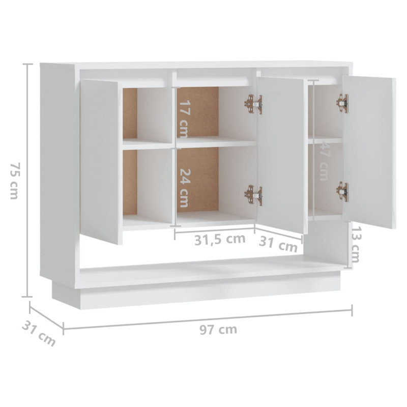 Giarratana 97cm Sideboard, White