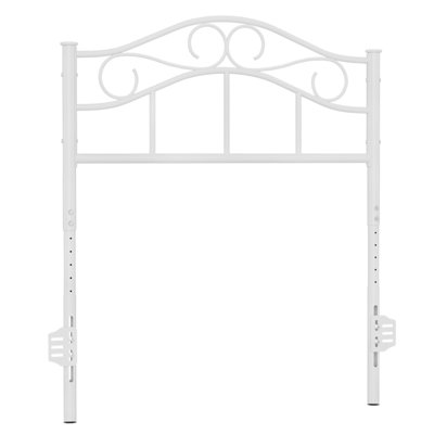 Anary Metal Twin Size Headboard, Adjustable Height, Steel Curved Twin/Twin XL Headboard Only For Bedroom, Farmhouse Scrollwork Design, Attach Frame, Easy Assembly, White