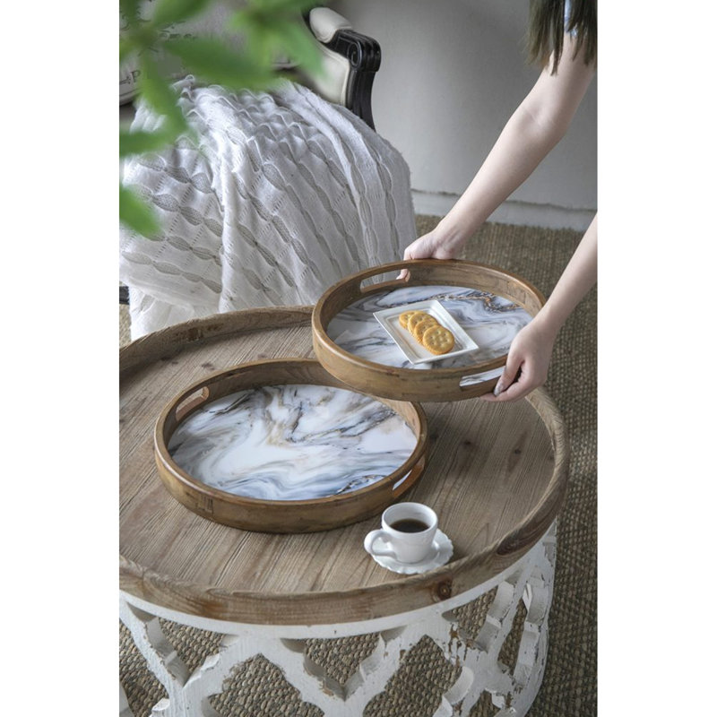 Assortiment de 5 décorations French Country Home - avec plante artificielle, vase, plateaux, tabouret et table d'appoint 5 pièces avec table, tabouret, plante