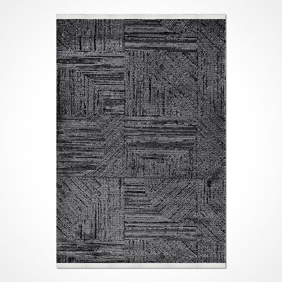 Modern Gray Machine Washable Non-Slip Area Rug