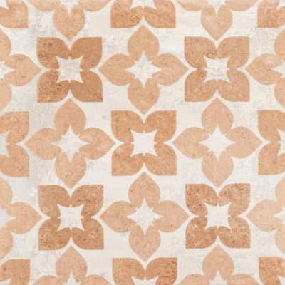 Carreau de porcelaine satiné à motif Phlox 8 "x 8"