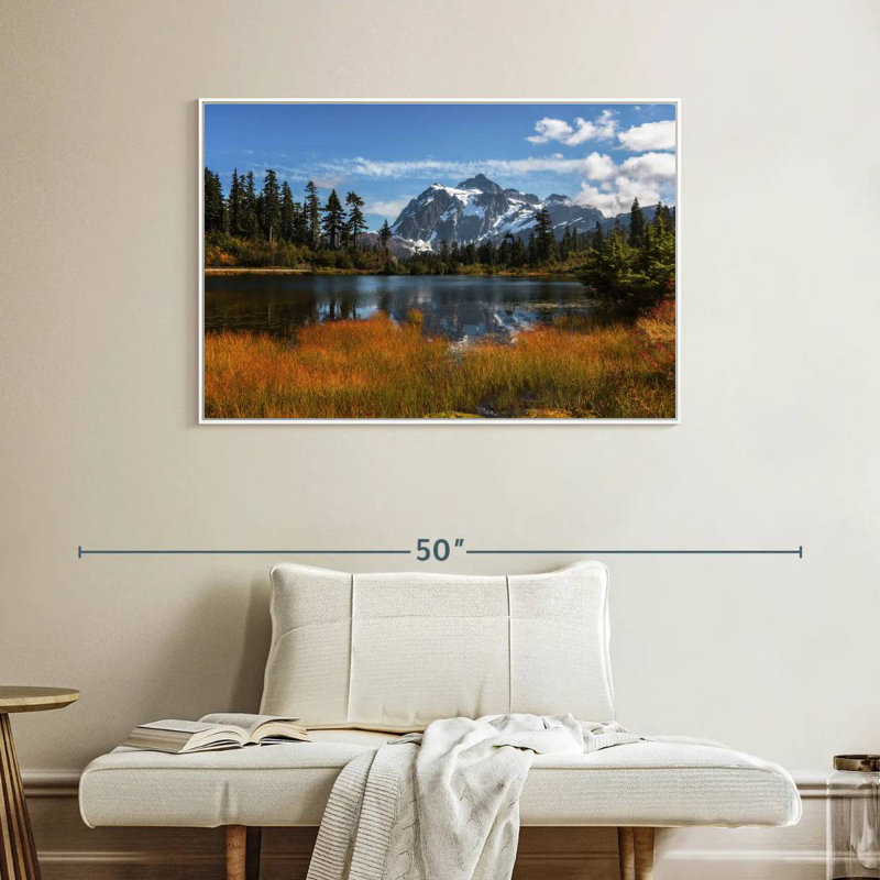 Reflet du mont Shuksan, Cadre flottant blanc, 40 po x 27 po