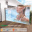 Auvent latéral rétractable 71 po x 138 po, semi-transparent avec impression UV, UPF50 +, idéal pour bloquer la poussière, le soleil et le vent, créant un espace privé pour le jardin, le balcon et la piscine.