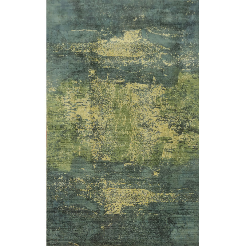 Tapis indien moderne et abstrait 5 x 8