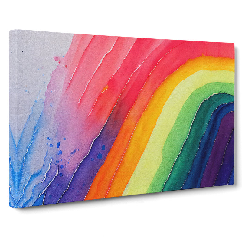 XXX-H1022-WF-10005X Watercolour Rainbow Art Vol.1 Abstract - Wrapped Canvas Painting