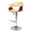 Tabouret de bar pivotant à hauteur ajustable Allin en similicuir, bois de noyer et chrome-1605094101
