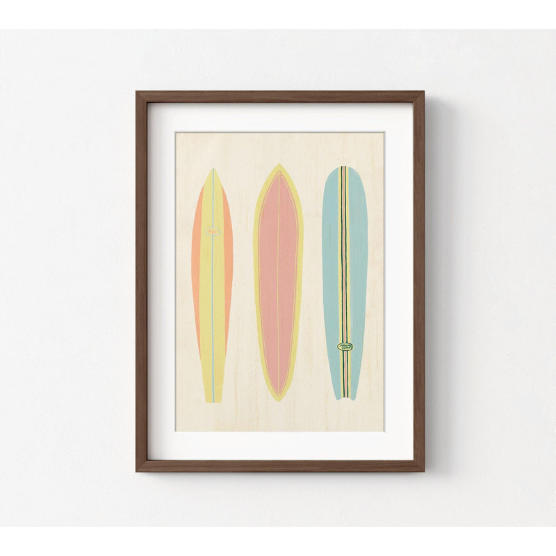 Art mural de planche de surf Kyle Pastel Tone, impression de cadeau de surfeur encadré, affiche de planche de surf tropicale, art mural de chambre de fille surfeur