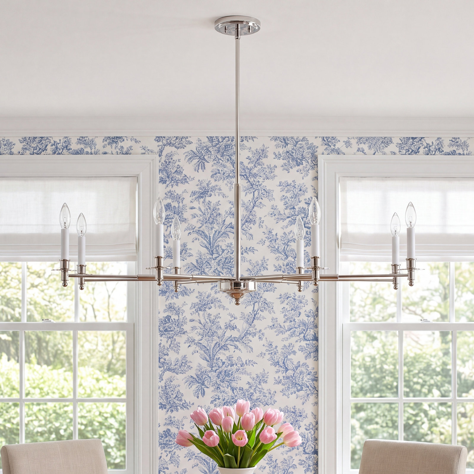 Perle 8-Light Chandelier, Polished Nickel