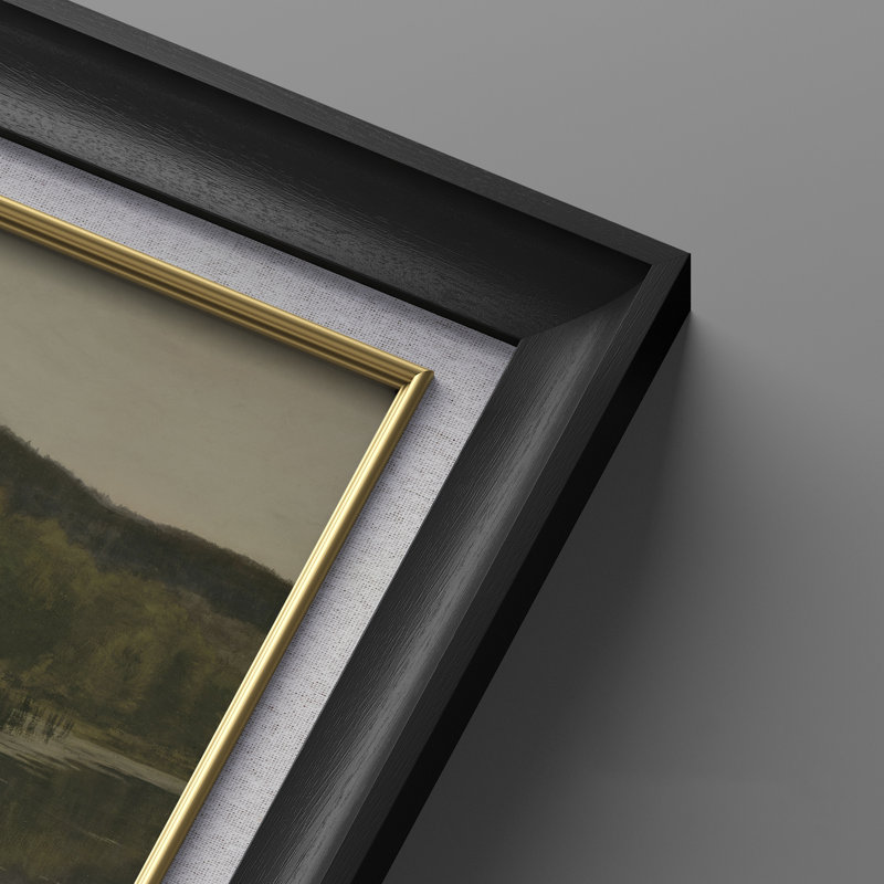 Ensemble de 2 œuvres d'art encadrées de qualité supérieure sur toile de qualité supérieure avec cadre de 26 po x 36 po, Noir