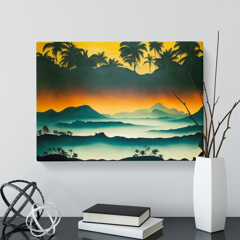 Tropical Mountain Landscape - Wrapped Canvas, 50cm H x 76cm W x 3cm D