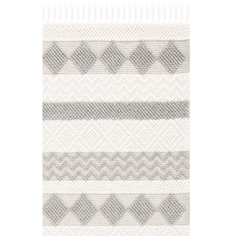 Paz Natura Hand Woven Wool Geometric Rug, Square 6'