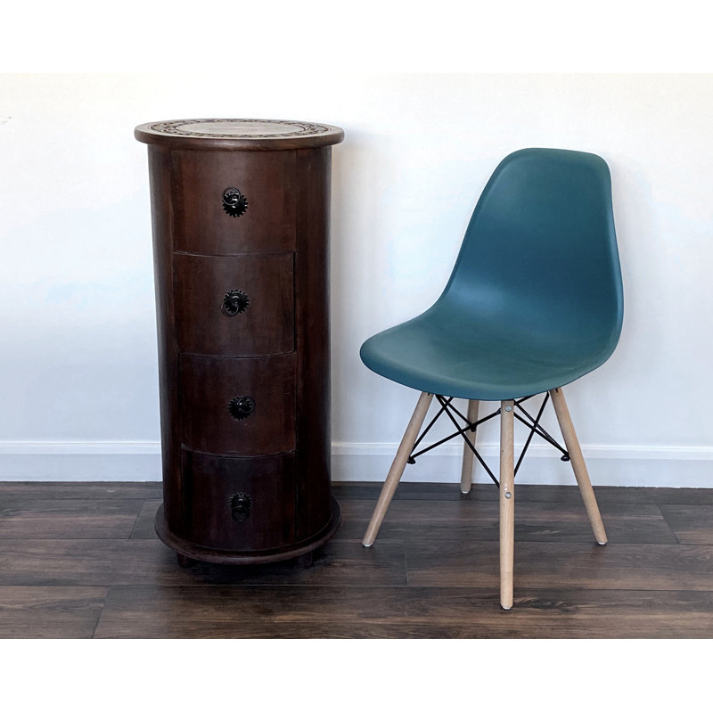 Channahon 40cm W Solid Wood Bedside Table, Brown