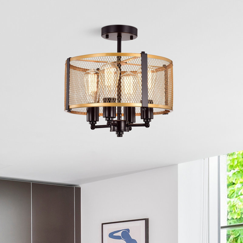Plafonnier encastré 4 lumières 14 po