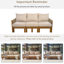Canapés de patio convertibles avec structure en bois d'acacia, design moderne pour l'extérieur