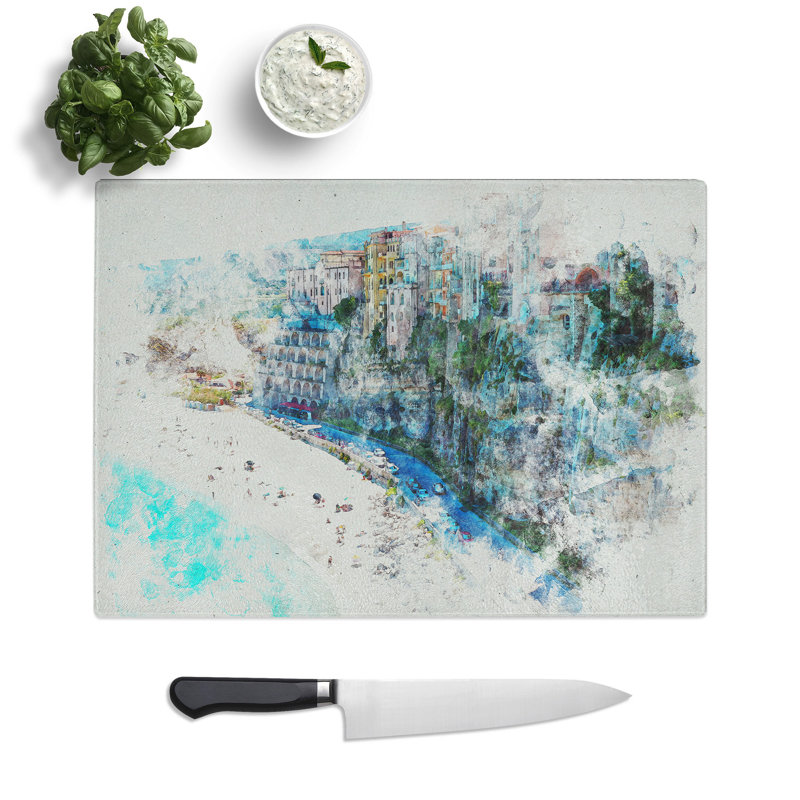 Tropea Beach in Italy Chopping Board, 28.5cm W x 39cm L