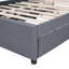 Lit plateforme double tapissier pleine grandeur avec 2 tiroirs et 1 lit gigogne simple, tête de lit classique-400511646