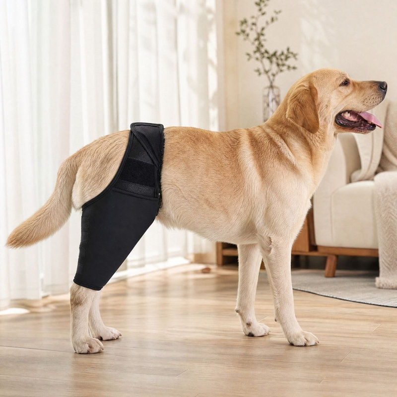 Dog Thigh Support Sleeve Adjustable Knee Protection Leg Wrap Soft Flexible Pet Leg Brace Reduce Joint Pressure For Dogs Recovery Walking Outdoor Activity Care