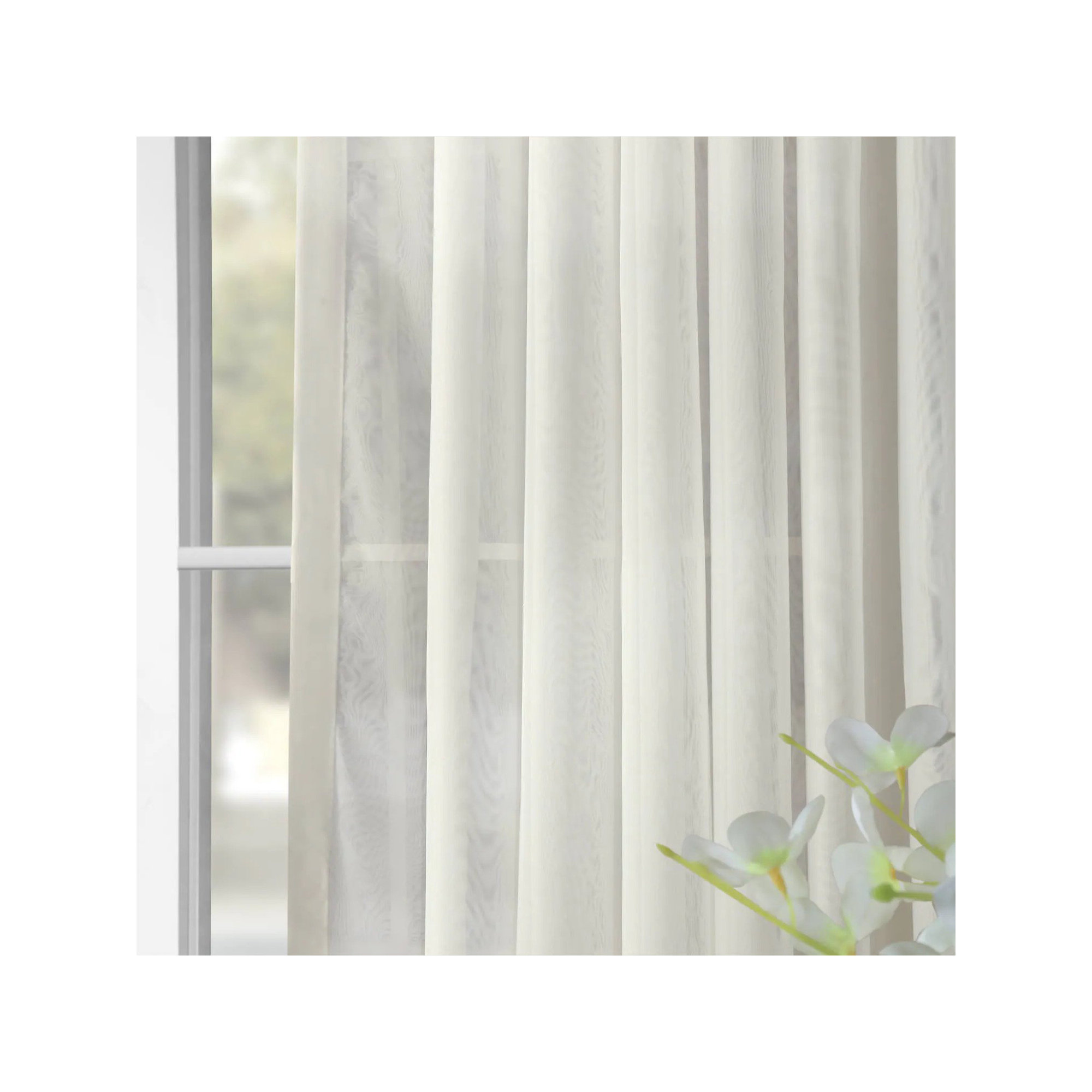 Apollo Extra Wide Voile Sheer Curtains for Bedroom Double Layered Curtains for Large Window Single Panel, 100" W x 108" L