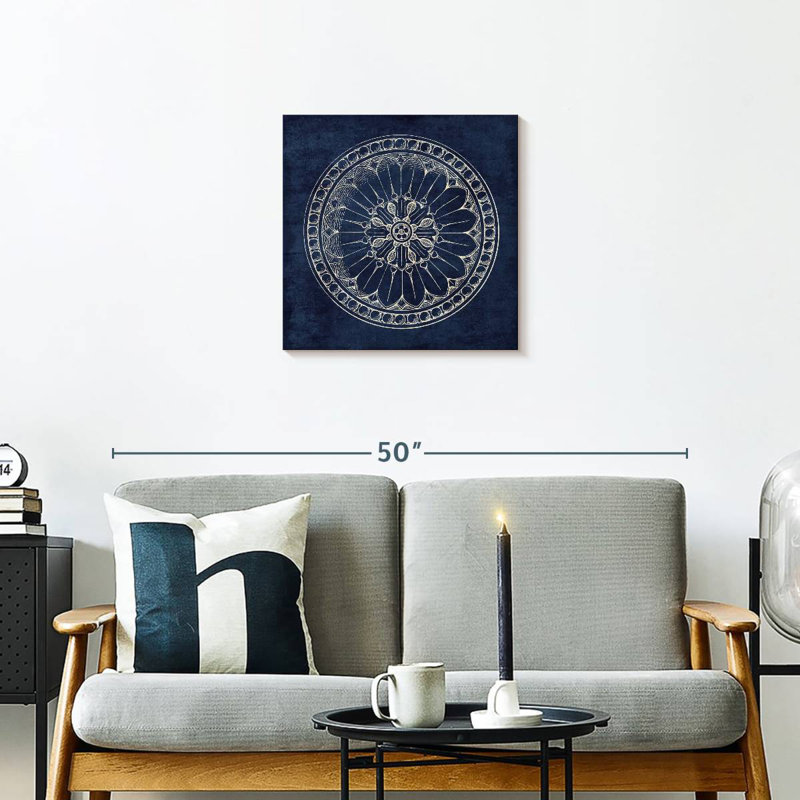 Rosette I Indigo, 20" H x 20" W