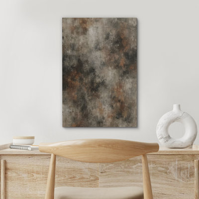 Grey and Rust Abstract Art – Pictures Framed Canvas Print Wall Art