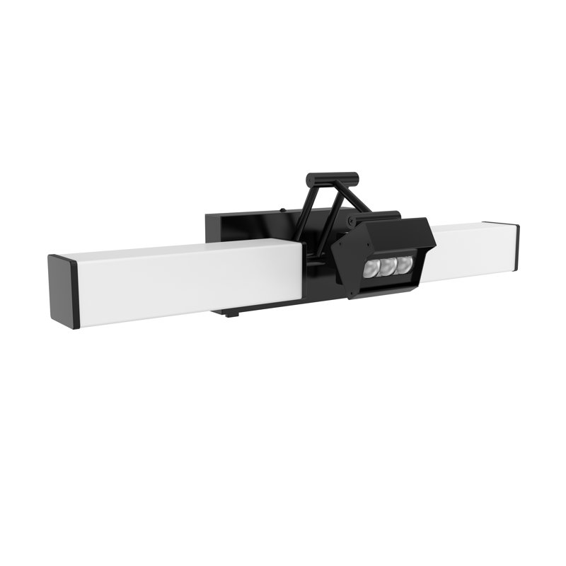 Barre d'éclairage de meuble-lavabo à DEL 3 lumières 23,6 po noir mat pour abat-jour carré à intensité variable 2CCT, Noir mat