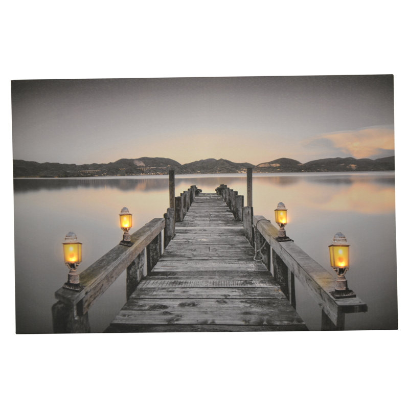 Lakeview from the Dock LED Enhanced Canvas Print