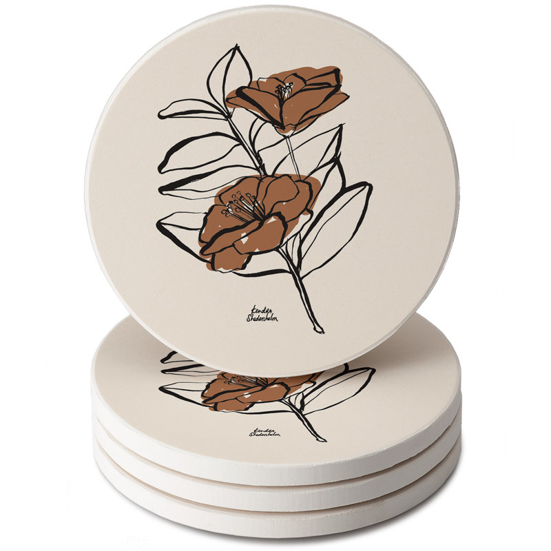 Paquet de 4 sous-verres ronds en pierre Thocha