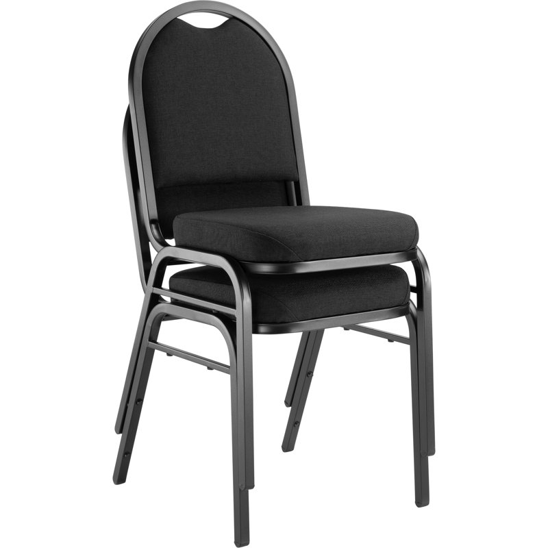 NPS 9200 Series Premium Fabric Upholstered Stack, Black Sandtex, Ebony Black, 2