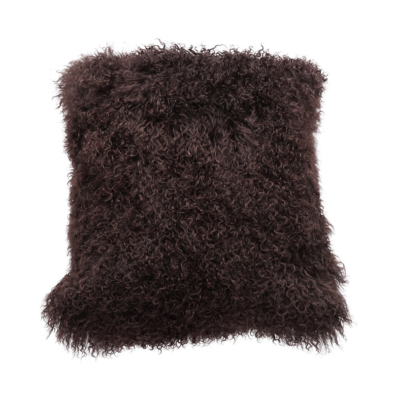 Tibetan Microsuede Throw Pillow, Chocolate, 20" x 20", Solid Color