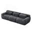 Tissu moelleux doux et moelleux de 114 po, canapé modulaire modulaire, conception ergonomique avec repose-pieds et coussins décoratifs, raccordement à boucle à compression complète pour bureau, cinéma maison, gris foncé-487685595