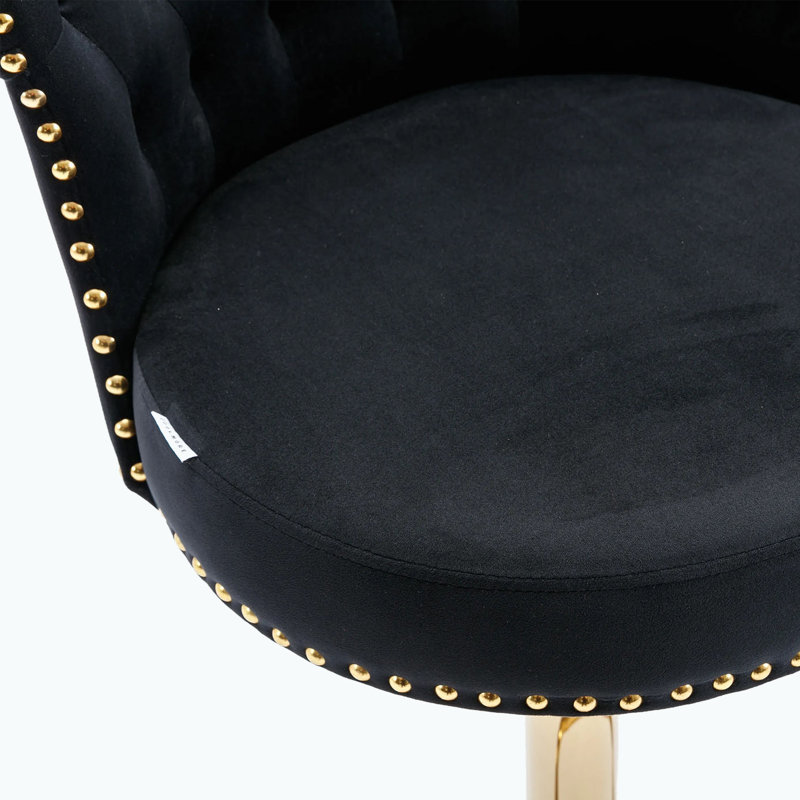 Tabouret de comptoir pivotant Keistutis, Noir