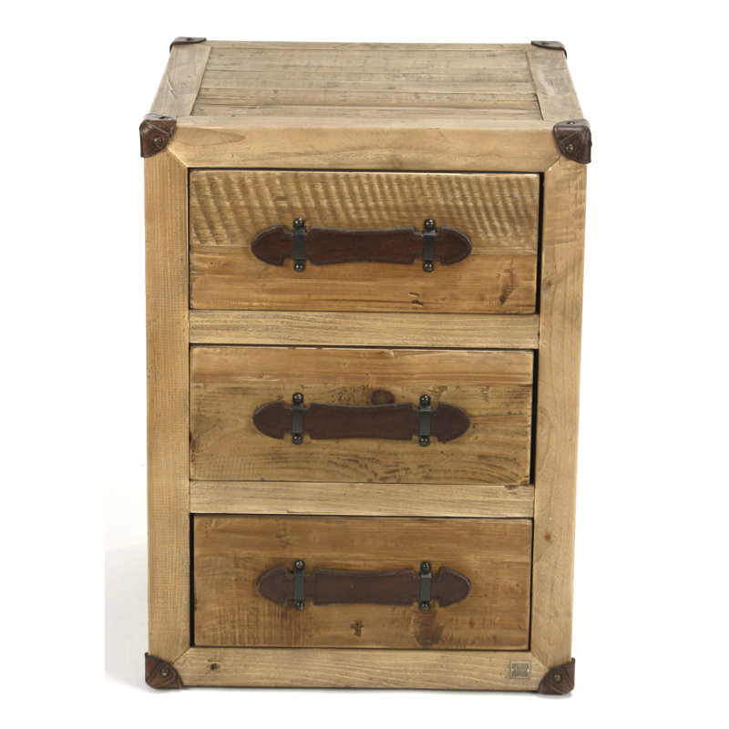 Abott 3 - Drawer Solid Wood Nightstand