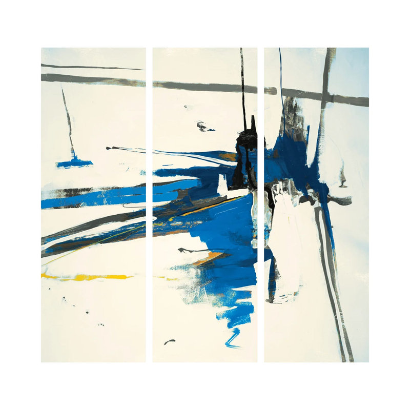 Sasuka V1 - Ensemble d'art mural sur toile - Toile tendue (ensemble de 3)