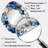 Blue And White Flowers Harmony I - Floral Asymmetrical Decorative Wall Mirror, Blue Unique Shape Large Mirror, Printed Metal Art-107229669